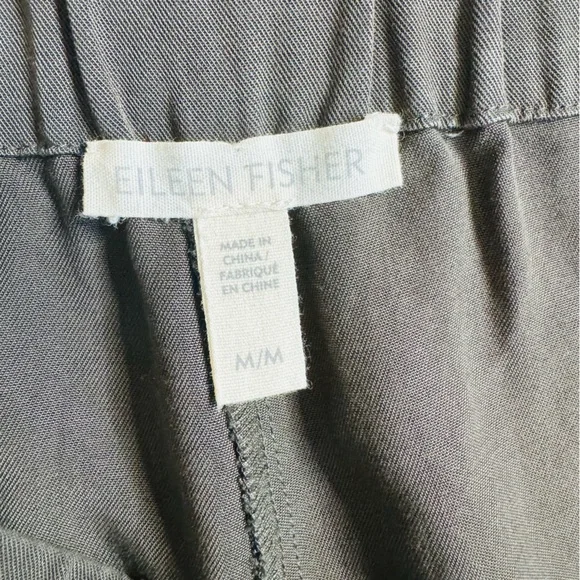 Eileen Fisher Army Green Ankle Zip Jogger Pants - Picture 4 of 11